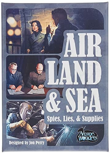 Arcane Wonders Luft, Land und Meer: Spione Lügen und Vorräte, Brettspiel, ab 14 Jahren, 2–4 Spieler, 15–30 Minuten Spieldauer