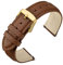 ANNEFIT Uhrenarmband 18mm Leder mit Edelstahl Gold Schnalle, Schnellverschluss Armband mit Weich Gepolstert für Herren Damen (Braun)