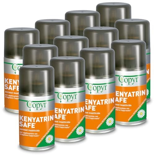 Copyr Kenyatrin Safe - Insetticida Antizanzare, Mosche e Insetti Volanti, 48 Bombole 250ml, Piretro Insetticida Biologico Repellente Zanzare Professionale Casa, Ho.Re.Ca., Settore Pubblico, Sanitario