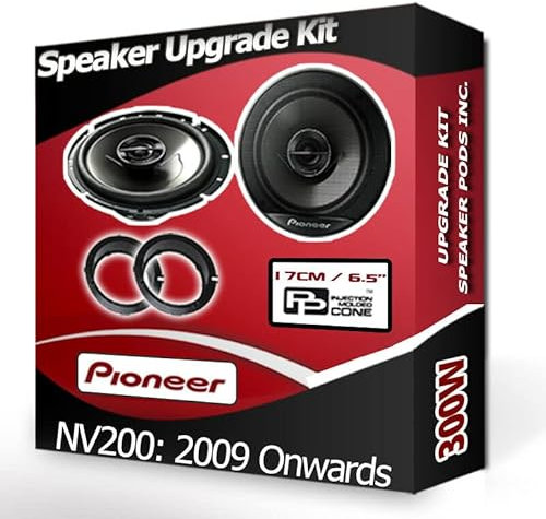 Pioneer car speakers 6.5 17cm for NV200 Front Doors + Adaptor rings 300W