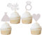 Xsstarmi 24 Stück Bride to Be Cupcake Topper Glitzer mit Herz Diamant Ring Kleid Bachelorette Cupcake Picks Hochzeit Verlobung Brautparty Party Kuchen Dekorationen Zubehör Silber