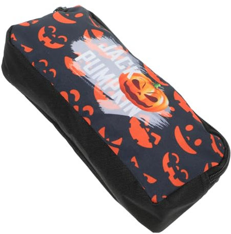 Halloween-federmäppchen Kosmetiktaschen Schminktasche Damen Makeup Tasche Waschtasche Kosmetiktasche Schreibwarentasche Student Kürbis Oxford-stoff