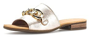 Gabor Damen Pantoletten | Frauen Slipper | Moderate Mehrweite (G) | Slides | Slip-ons | Backless | Mules | Muschel (LDS-Gold) | 38.5 EU - 5.5 UK