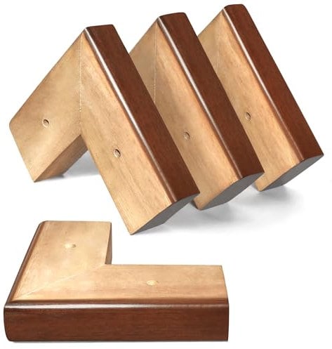 AORYVIC Wooden Bed Riser 1 inch Sofa Risers for Furniture L Shaped Couch Sofa Feet Dresser Leg Set of 4