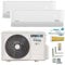 A++/A++ Duo-Split SelfClean WiFi-Ready Golden-Fin 2,6 + 2,6 kW 9000+9000 BTU MultiSplit Klimaanlage INVERTER Klimagerät mit zwei Inneneinheiten 2 Innengeräten und Heizung