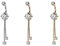 beyoutifulthings Bauch-nabelpiercing SET Zirkonia Anhänger Silber Gold Roségold Clear Nabel-Piercing Chirurgenstahl Bananabell Stab-länge 10-mm