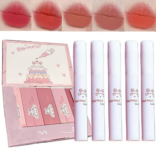 5-teiliges Lipgloss-Set, Make-up-Lipgloss, weicher,spendet Feuchtigkeit für Frauen und Mädchen, langanhaltende, reichhaltige, abwechslungsreiche Farben
