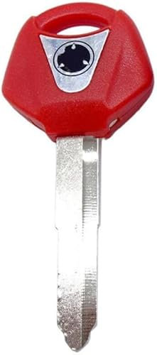 1 embryo de clé vierge pour moto compatible avec Yamaha YZF XJR1300 FJR1300 MT09 MT07 XJ6 TMax FZ6 FZ8 R3 R1 R6 (rouge, droite)