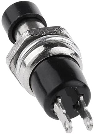 Tiuimk PBS-110 Lot de 10 mini interrupteurs à bouton-poussoir Noir 25 x 10 mm