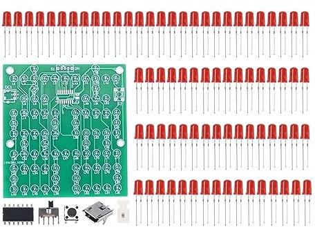 84 LED Red Double Happiness Lamp DIY Training Kit, Electronic LED Soldering Practice Board Kit for Education Beginners Learners