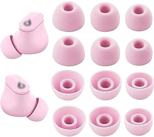 Replacement Ear Tips Compatible with Beats Studio Buds Earbuds, Silicone Ear Buds Ear Cap Ear Plug Eartips Replacement for Beats Studio Buds,S/M/L 3 Size 6 Pairs,Pink 713