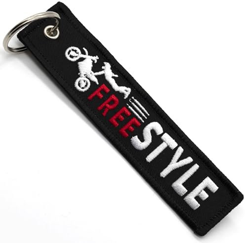 Porte Clef Moto - Cadeau pour Motard Porte-cle moto en Tissu FREE STYLE, Accessoires pour Moto - Porte-clés Originaux - Cadeaux Originaux pour Motards