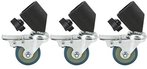 Juego de 3 Ruedas Giratorias de 22 Mm para Fotografía, Soporte de Luz, Estudio, Fotografía, Video, Juego de Ruedas con Bloqueo de Metal de Doble Fijación con Freno, Trípode para