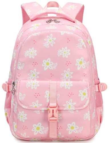 Leaper Sac à dos pour ordinateur portable de 15,6 - Résistant à l'eau - Motif floral - Pour femme, rose, Moderne