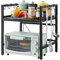 Pantanal 2 Tiers Expandable Microwave Oven Shelf Countertop, Kitchen Adjustable Spice Racks Metal Freestanding Unit Storage Shelving Home Office Desktop Printer Stand (2 Tiers)