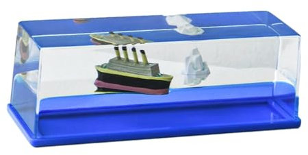 rockible Cruise Ship Fluid Drifting Bottle, Unsinkable Cruise Ship Toy, Titanic Model,Liquid Wave Decoration, Unsinkable Boat in A Box, Style A