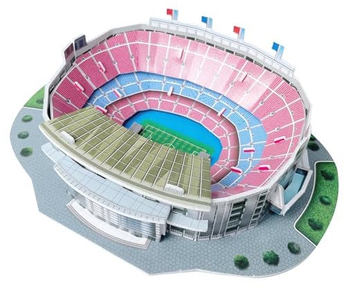 Habarri Mini Camp NOU Stadium Puzzle 3D - 3D Puzzle-Stadion - Kleines 3D Fußballstadion für Kinder und Erwachsene - Mini Fußballstadion Modell - Modellbau - 27 Elemente