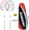Kawasaki Badmintonschläger Professioneller Graphitschaft Badminton Set 2 Leichter Federballschläger für Training, Sport und Unterhaltung mit 3 Federbällen & 2 Overgrips & Tragetasche