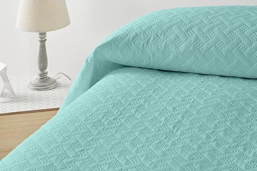 Degrees home Liso – Colcha Boutí Fina Cama 90 (180x260 cm) – Microfibra Extra Suave – Cubre Cama Multiusos para Todas Las Estaciones – Verde