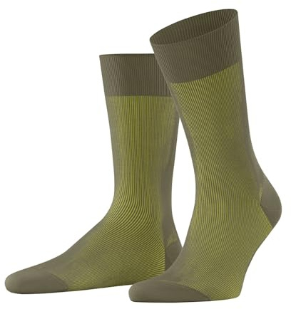 FALKE Men's Fine Shadow M So Cotton Patterned 1 Pair Socks, Green Crocodile 7503, 7-8