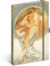 NOTIQUE Notizbuch Liniert mit Gummiband 13x21cm ca. A5, Designer Hardcover Notebook, Notizblock, Notizheft, Journal, Tagebuch für Erwachsene, Damen (Alphonse Mucha Poesie)