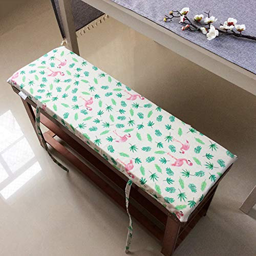 Coussin de banc 2 et 3 places lavable en mousse de qualité supérieure pour mobilier de jardin, intérieur/extérieur Motif flamant rose, 120 x 35 x 4 cm