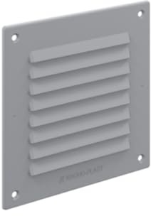Lüftungsgitter Schlitz-Gitter Abluftgitter Lamellengitter mit Insektennetz ABS-Kunststoff Eckig (Graphit-RAL7024, 17cm x 17cm)