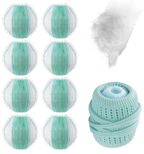 Cosmeria Tierhaarentferner Set Für Waschmaschine, 8er Pack Fusselbälle Und 1 Wäscheball, Für Hundehaare Entfernen, Wiederverwendbar Und Langlebig
