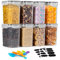FoiiLiio 1.6L Vorratsdosen Luftdicht 8er Set, Müsli Schüttdose & Frischhaltedosen, BPA frei Kunststoff luftdicht, Trockenfutterbehälter mit 24 Etiketten für Getreide, Mehl, Müsli