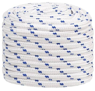 Homgoday Arredo Corda per Barca Bianca 20 mm 50 m in Polipropilene,Arredo Corda Nautica, Corda da Lavoro, Corda Multiuso per attività All'aperto, Corda Nautica, Corda Multiuso