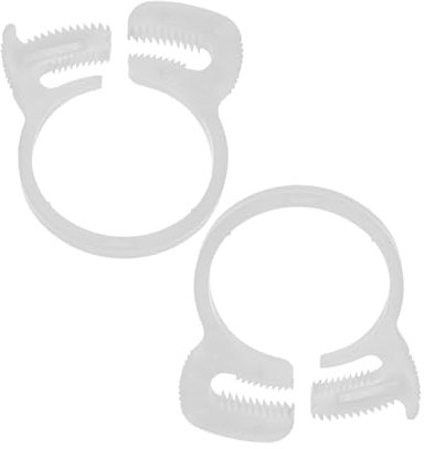 M METERXITY 2-Pack Double Gripping Nylon Hose Clamps, 1 24.8-27.2mm Double Snap Grip Adjustable Ratcheting Clamps for Connecting/Fastening/Sealing Hose/Pipes/Tubing Clamp [White]
