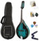 Ksikdeg Instrumento musical de mandolina acústica, 8 cuerdas, cuerpo de tilo, mandolina ajustable, instrumento de cuerda