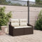 vidaXL Gartensofa 2-Sitzer mit Stauraum und Kissen Braun Poly Rattan