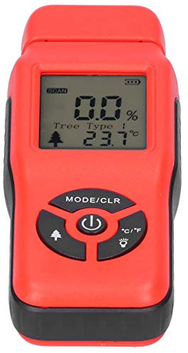 Digital Tester Handheld LCD -Holzfeuchtigkeitsdetektor Tragbar und Zubehör (Rot)