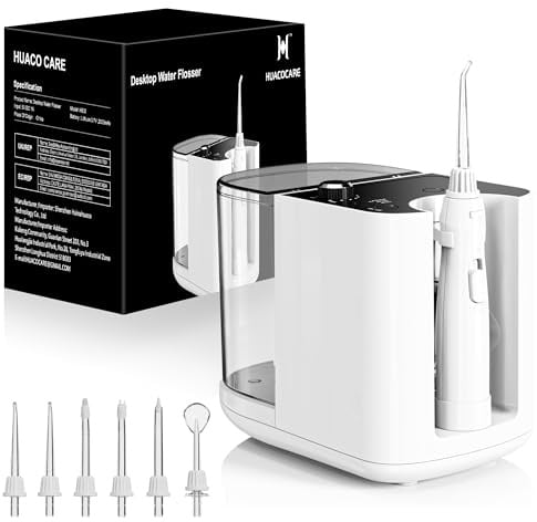 Upgraded Version 900ML Large Capacity Countertop Water Flosser, Aquarius Water Flosser Professional with UV Sanitizer Light, Oral Irrigator for Teeth, Gums, Braces, Dental Care
