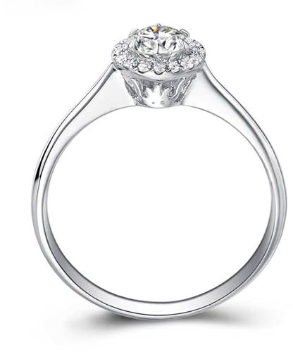 Wycian Vintage Ringe Damen Ring Edelstein Damen 18 Karat Roségold Im Labor Hergestellter Rubin Bohrreihe mit 1,87 Karat Rotem Rubin Größe 52 (16.6) Aktualisierung 3.0 für Gattin Jubiläum Schmuck