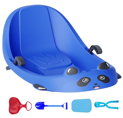 Krmoau Schneeschlitten,Familienfreundlicher Wintersport - Kinder Outdoor Schlitten Mit Bremse - Für Kalte Wetterbedingungen Mädchen Und Kinder Im Vorschulalter Schneebedeckte Hügel Park Hinterhof