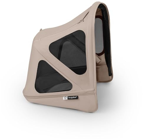Bugaboo Donkey 6 Sonnendach mit Lüftungsfenstern, wasserabweisend | ausziehbar für zusätzlichen und optimalen Sonnenschutz, kompatibel mit allen Bugaboo Donkey Kinderwagen, Desert Taupe