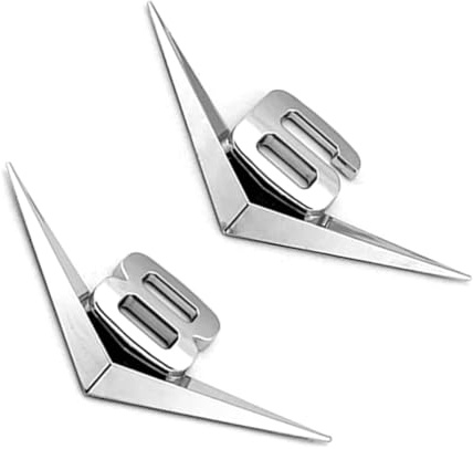 ROMISBABA 2 Stück Metall Auto Heckembleme 6 zylinder 8 zylinder 3d Karosseriedekoration Wetterfest Silber Kompatibel für Verschiedene Modelle