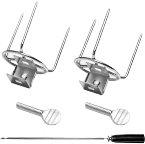 Tsawntd Rotisserie Huhn Vertikal Spieß Set, Edelstahl Drehspieß Backofen Gabel Grillspießstab Drehbar Huhn Vertikal für Küche & Outdoor