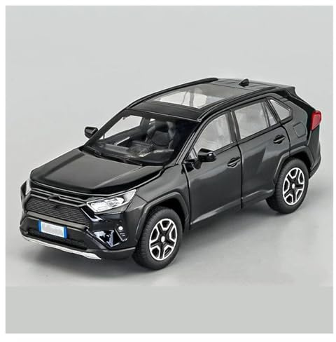 AMYALIN Modellauto Automodell 1:32 Für Toyota RAV4 SUV Offroad-Modellauto Aus Metallguss Modellfahrzeuge(Schwarz)