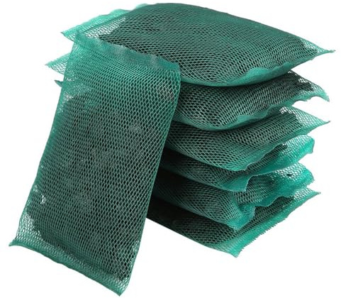 Yechiry Charbon Actif Multifonctionnel pour Aquarium, Purification de l'eau, Coquille de Noix de Coco, Charbon de Bois, Couleur Noire, 167-377g (7 Sacs en Filet)