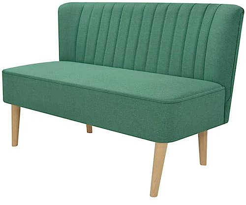 vidaXL Sofa 2-Sitzer Stoffsofa Loungesofa Couch Stoff 117 x 55,5 x 77 cm Grün