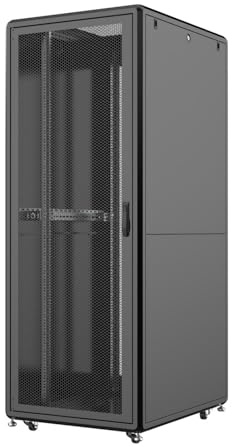 LOGON RSL42U81BL Rack autonom, 42 U 600 kg, Schwarz – Regale (600 kg, freistehend, 42 U, Stahl, Glas, schwarz)