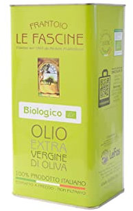 Le Fascine Huile d'Olive Extra Vierge Provençale Bio 100% Italienne Pugliese Produit à partir d'un seul cultivar provençal (Peranzane) (boîte de 3 litres)
