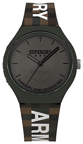 Superdry Herren Analog Quarz Uhr mit Silikon Armband SYG251E