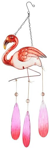 Chesapeake Bay Dekofigur Flamingo, 66 cm, Metall und Glas, Pink