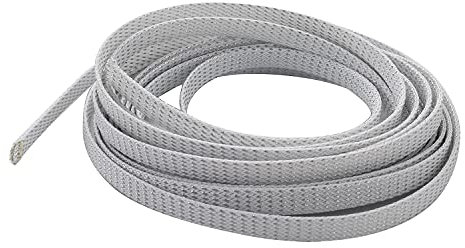 Othmro 1Pc Cable Tidy Sleeve, 5m Cable Protector, Desk Cable Management Cable Organizers Wire Tidy for TV/PC USB Cable, Pet Cable Protector, Silver White (Width: 10mm)