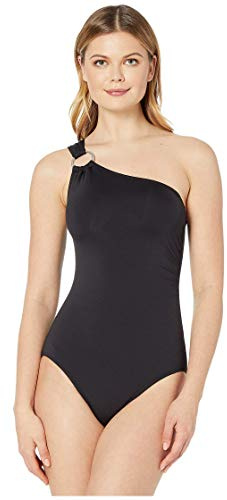Michael Kors Damen Logo Shoulder One Piece Badeanzug