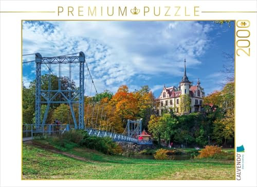 CALVENDO Puzzle Die Hängebrücke in Grimma 2000 Teile Puzzle quer | Lege-Größe cm Foto-Puzzle für glückliche Stunden
